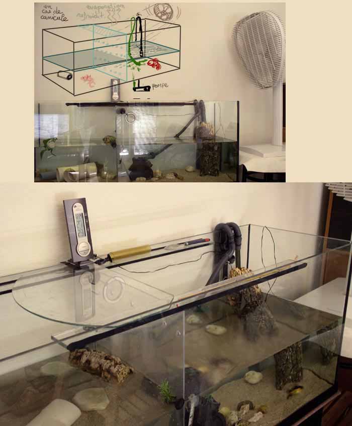 refoidir un aquarium : bricolage 
avec un ventilateur